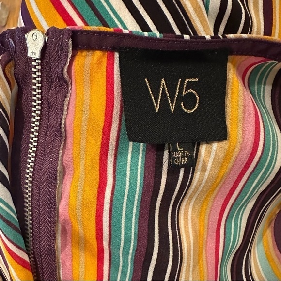 W5 Sleeveless Vertical Striped Tank Top Size Large Multicolor High Low Women’s - Picture 3 of 6